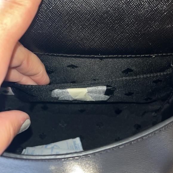 Kate spade, small black handle bag with removable gold crossbody chain, new - Picture 6 of 12